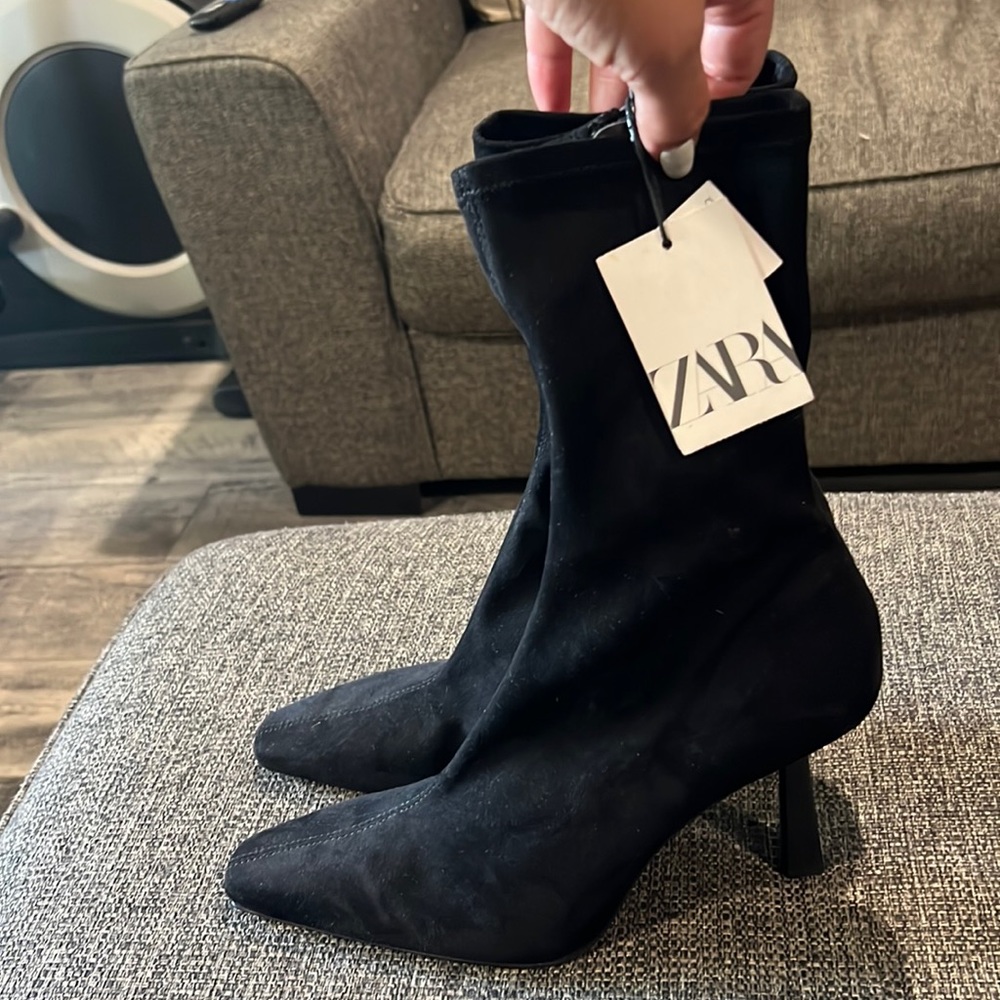 Zara black Suede boots